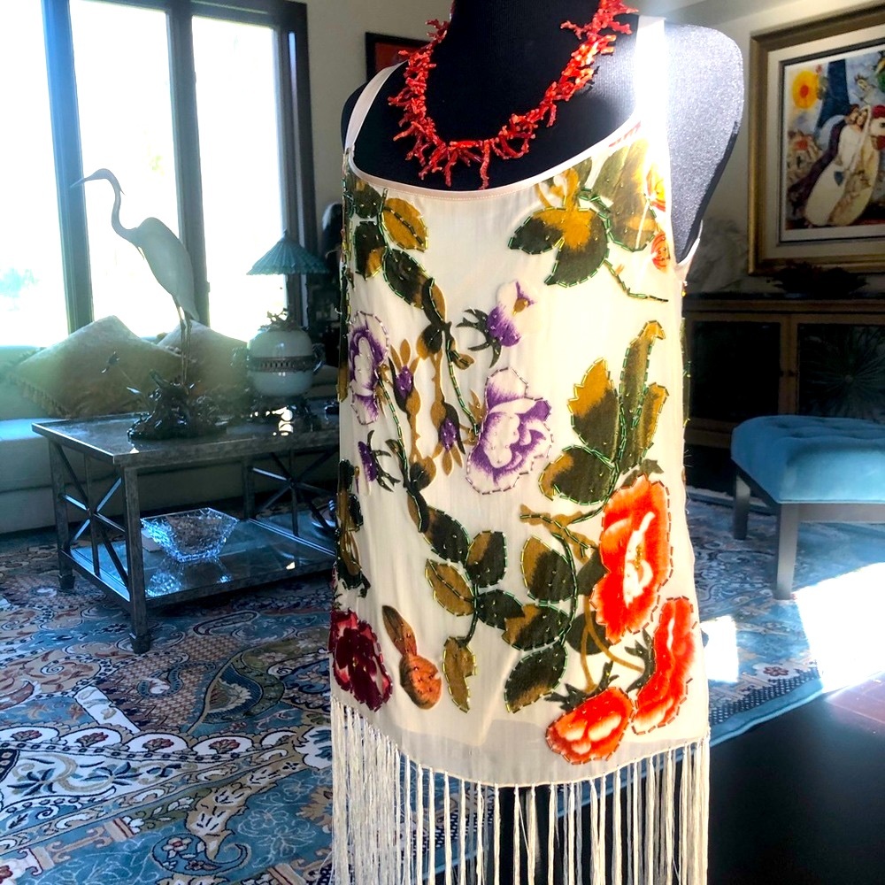 NWT Gatsby style top of beaded velvet and chiffon